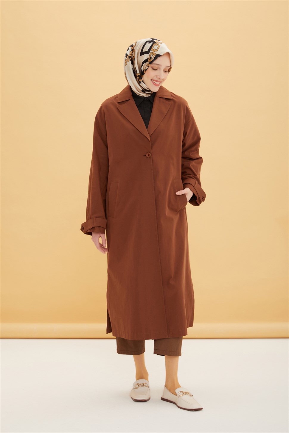 Armine Oversized, langer Trenchcoat 7607